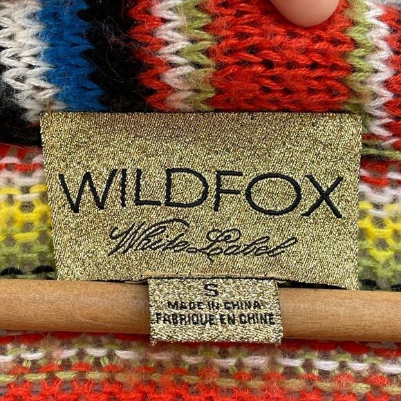 Wildfox Mohair Striped Mexican Blanket Cardigan Small Knit Colorful Small - Picture 8 of 11